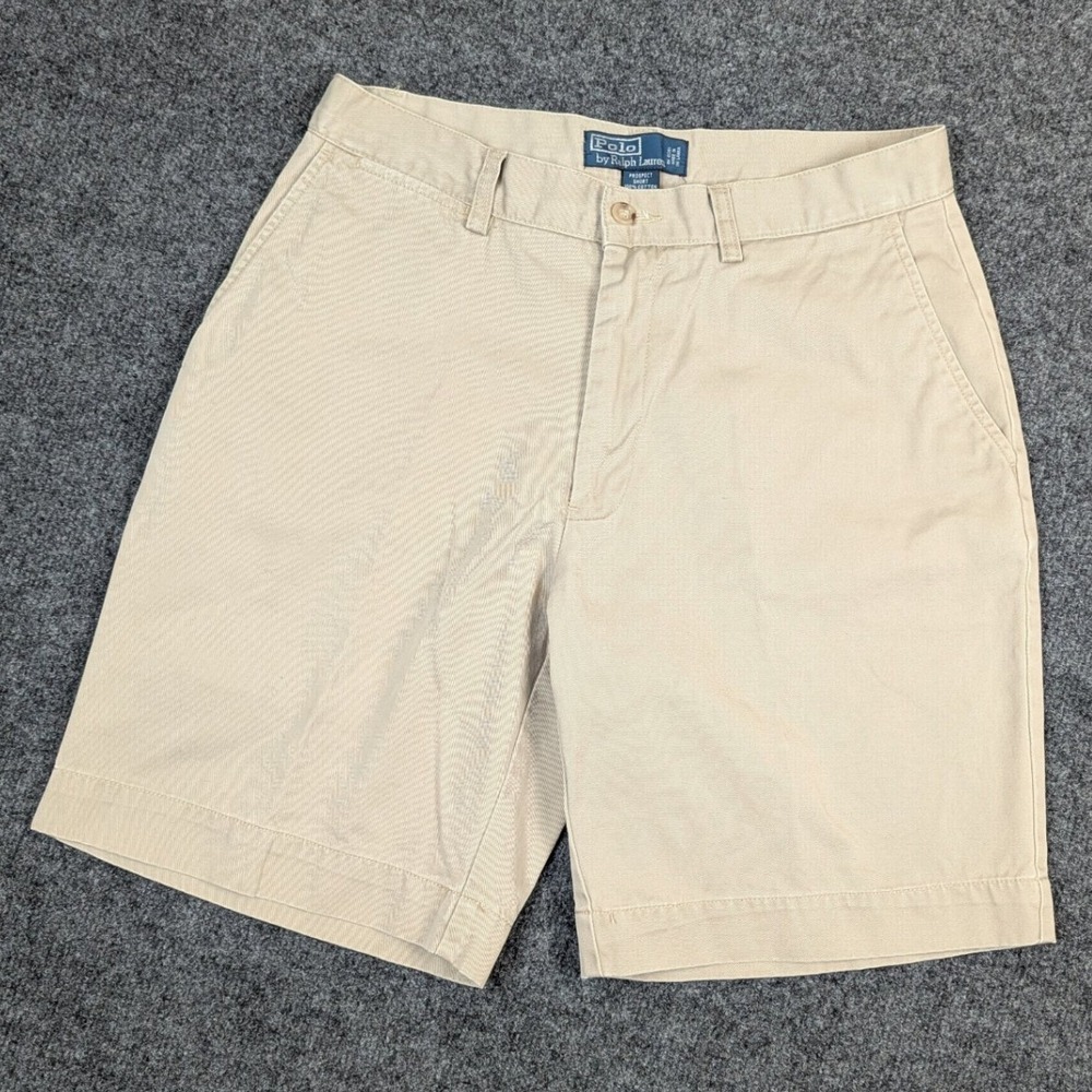 Polo Ralph Lauren Prospect Short Mens 32 Tan Khaki 100% Cotton Chino Shorts